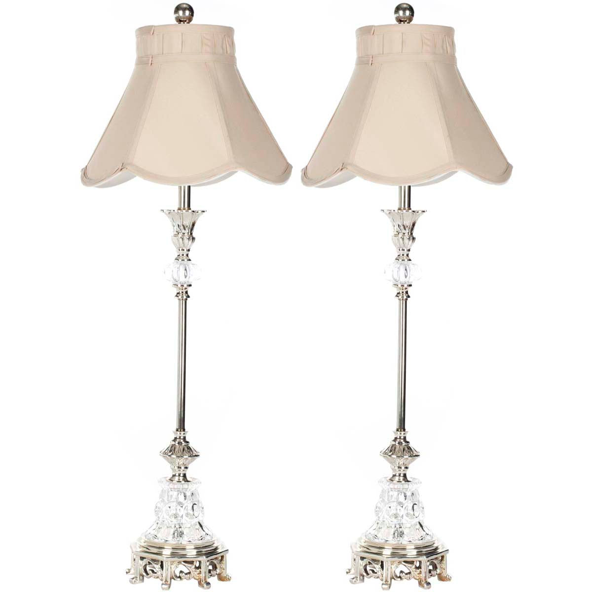Arianna 32.5 Inch H Glass Candlestick Lamp (Set of 2) | Safavieh - LIT4044