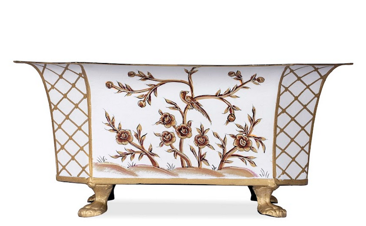 Ivory & Gold Octagon Planter