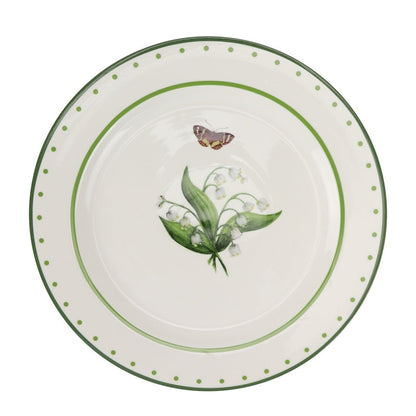 LILY OF THE VALLEY GREEN AND WHITE DINNER PLATE