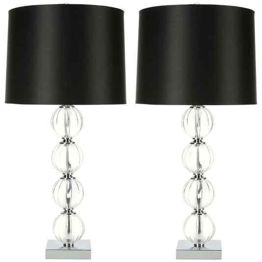Amanda 31 Crystal Glass Globe Lamp (Set of 2) | Safavieh - LIT4006