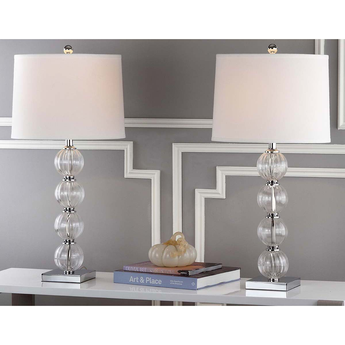 Amanda 31 Crystal Glass Globe Lamp (Set of 2) | Safavieh - LIT4006