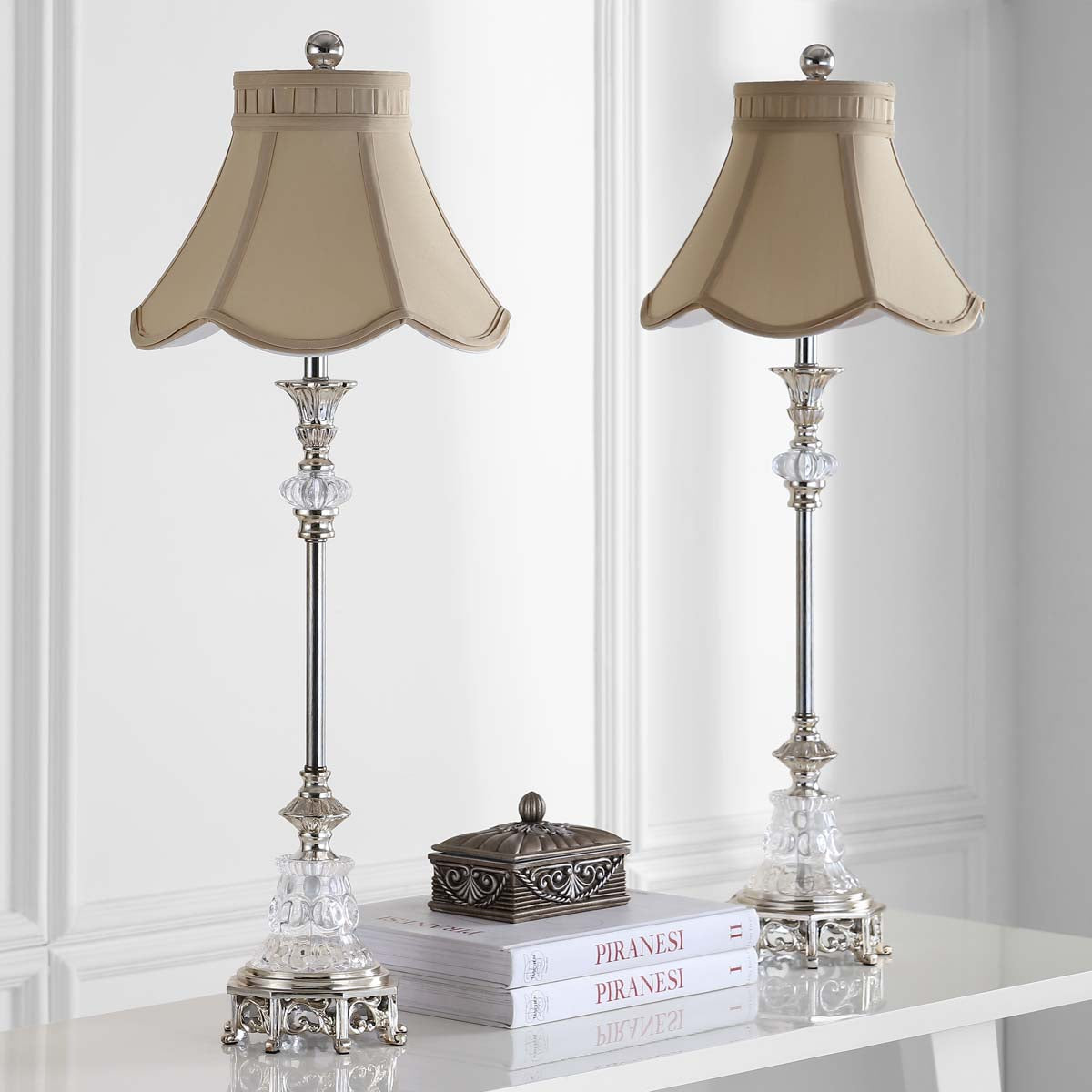 Arianna 32.5 Inch H Glass Candlestick Lamp (Set of 2) | Safavieh - LIT4044