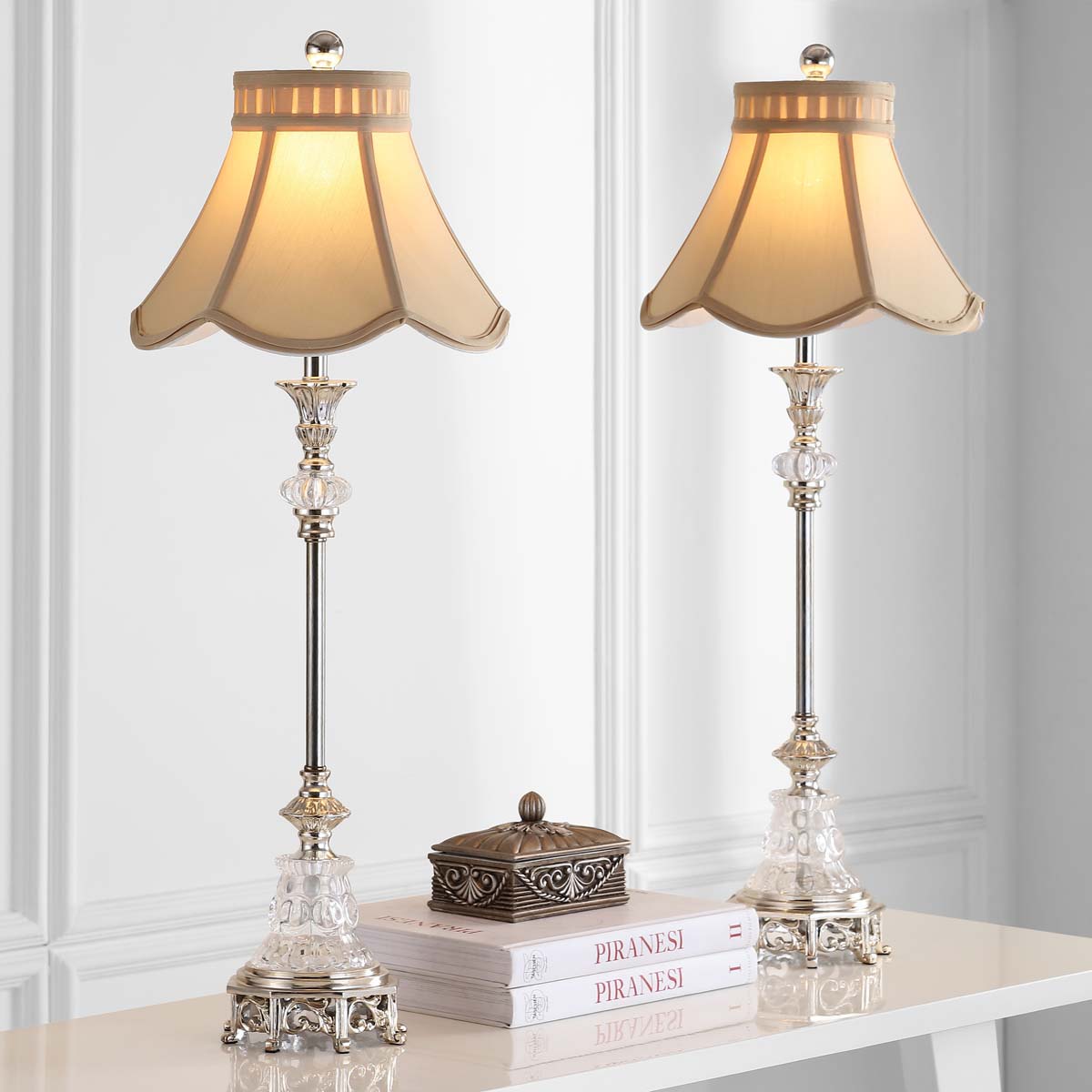 Arianna 32.5 Inch H Glass Candlestick Lamp (Set of 2) | Safavieh - LIT4044