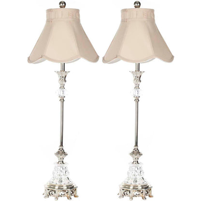 Arianna 32.5 Inch H Glass Candlestick Lamp (Set of 2) | Safavieh - LIT4044