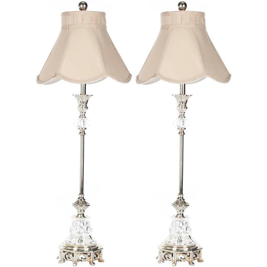 Arianna 32.5 Inch H Glass Candlestick Lamp (Set of 2) | Safavieh - LIT4044