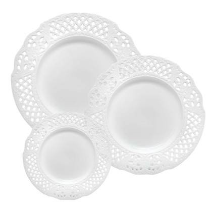 White Pierced Floral Dinnerware
