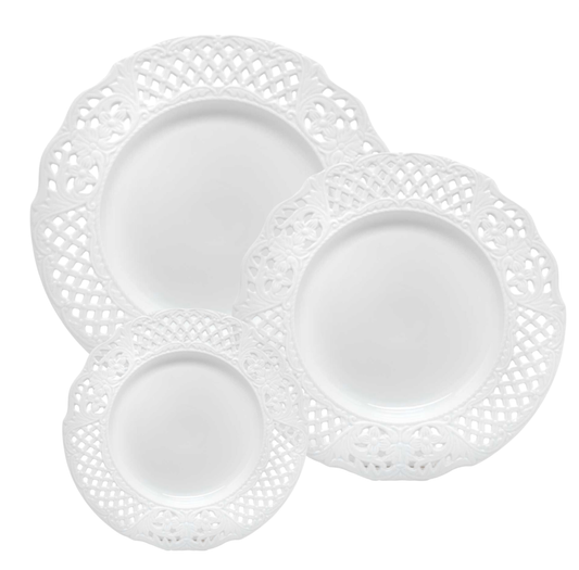 White Pierced Floral Dinnerware