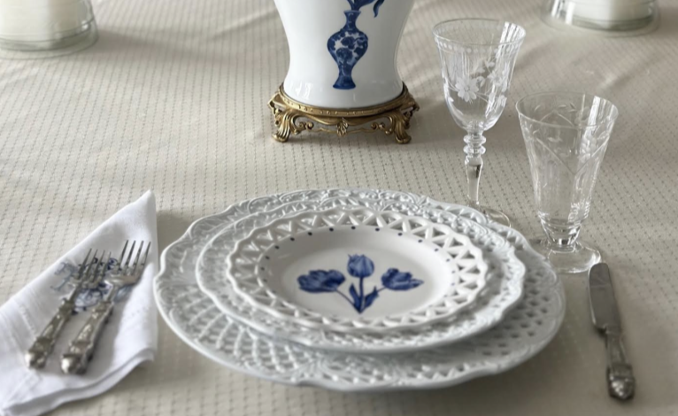 White Pierced Floral Dinnerware
