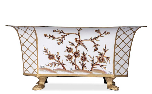 Ivory & Gold Octagon Planter