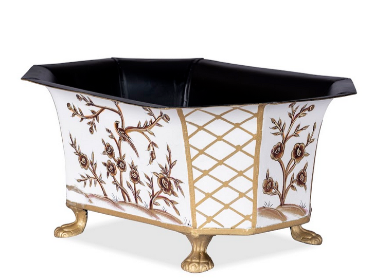 Ivory & Gold Octagon Planter